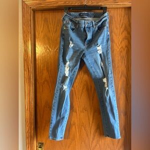 Aeropostale Ripped Blue Skinny Jeans
